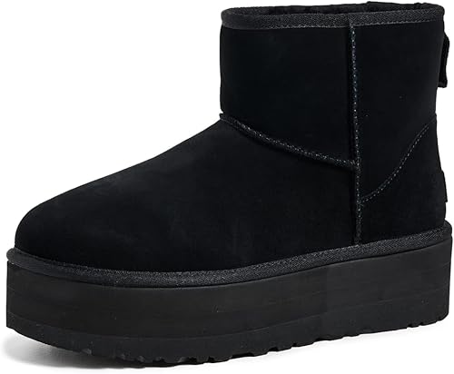 UGG Women's Classic Mini Platform Boot, Black, 10