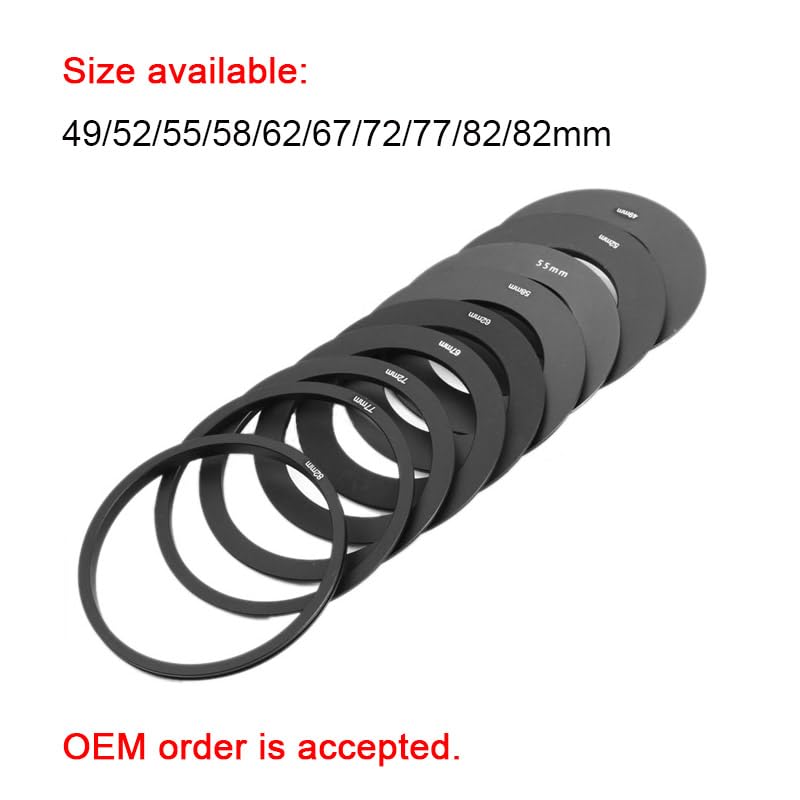 Anillo adaptador de 72 mm para filtros cuadrados Cokin P, compatible con lentes de 49/52/55/58/62/67/72/77/82 mm miniatura 2
