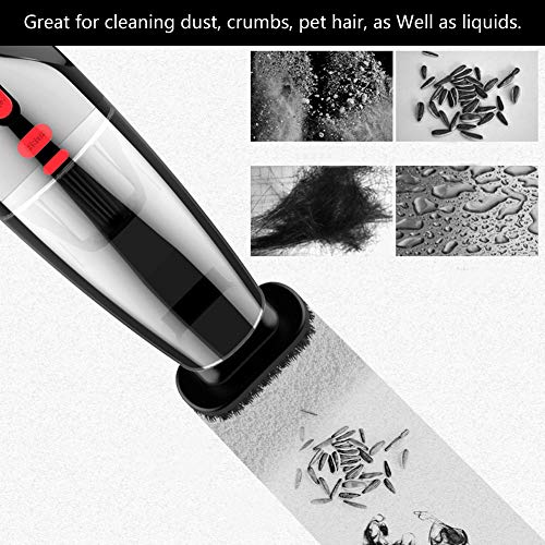 Diyeeni Mini Auto Staubsauger DC12V 120W, Zigarettezünder Nass & Trocken Handstaubsauger mit Waschbarer HEPA-Filter, Built-In LED, Hohe Saugkraft, inkl. Düsenbürstensatz