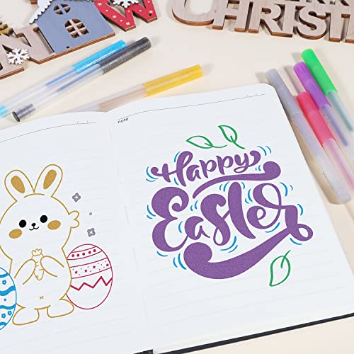Image of Glitter Gel Pen Set Compatible with Cricut Maker 3 /Maker 4 /Maker /Explore 3 /4 /5 /Air 2 /Air, 0.8 Tip Glitter Pen Set of 7 Pack Medium Point Pen, Writing, Drawing, Invitations, Cards