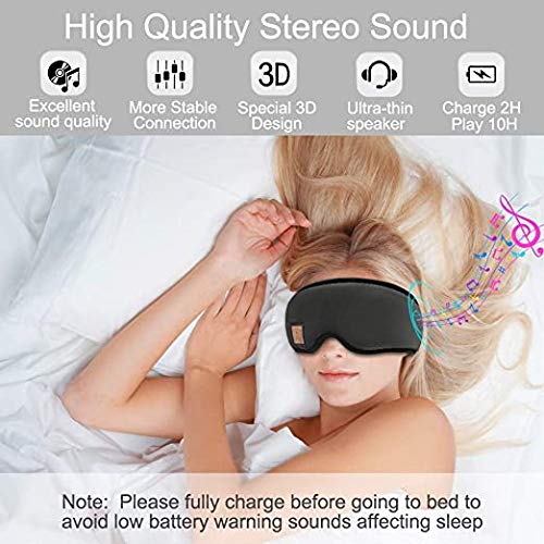 ANTSIR Sleep Headphones Máscara de dormir Bluetooth, 3D Sleep Eye Mask com alto-falantes de esponja
