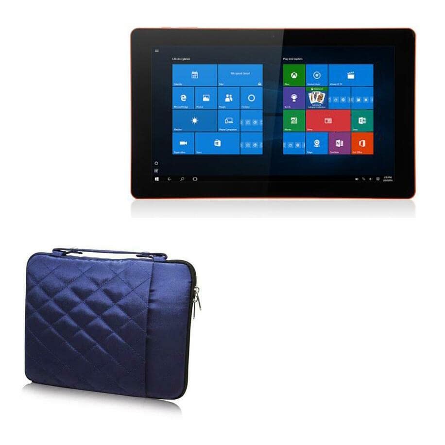 BoxWave Case Compatible with Jumper EZpad 4s - Quilted Carrying Bag, Soft Synthetic Leather Cover w/Diamond Design - Navy