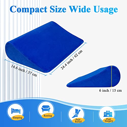 Wedge Pillow For After Surgery Foam Wedge Acid Reflux Pillow Bed Wedge For Sleeping Side Incline Triangle Positioning Wedge Body Back Support Leg Elevation Snoring Pillow Cushion 24.4''×14.6''×5.9'' #TOP4
