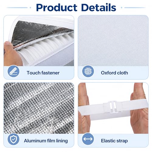 Image of Tlswshsy Oxford Cloth Air Conditioner Hose Cover, Insulated AC Hose Sleeve with 4 Adjustable Buckles, Portable Air Conditioner Exhaust Wrap for 5''-5.9 inch Diameter Exhaust Duct Vent (Light Gray)