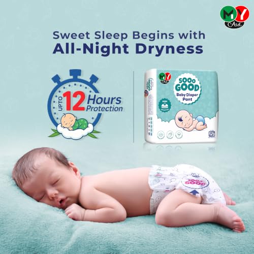 Image of SOOO GOOD Baby Diaper Pants With Aloe Lotion & Wetness Indicator | Soft & Comfortable | Fast Absorption, Rash-Free, Leak-Proof (Size-NB, 0 to 5 kg, 160 Counts, Pack of 2)
