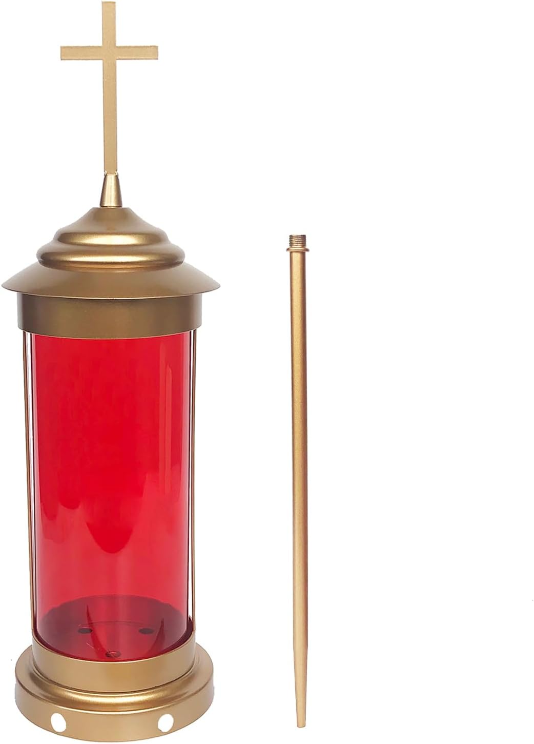 Cemetery Decorations - Grave Lights Candle Lamp for Loving Memorial Gifts, Metal Crosses With 11.8 Inches Long Garden Stakes