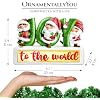 OrnamentallyYou Joy to The World with Holiday Gnomes Lighted Statue, Tabletop LED Christmas Decor