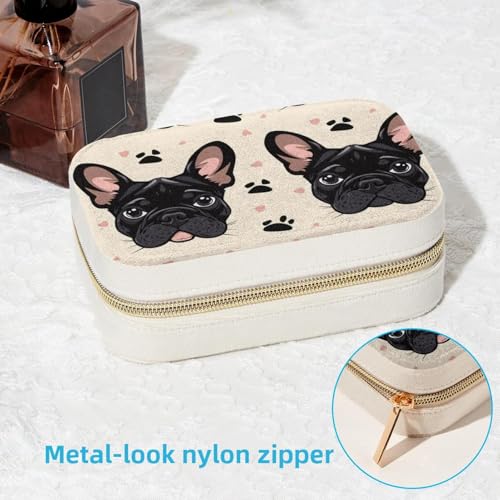 Boîte à bijoux bouledogue originale et compacte avec miroir intégré - 7