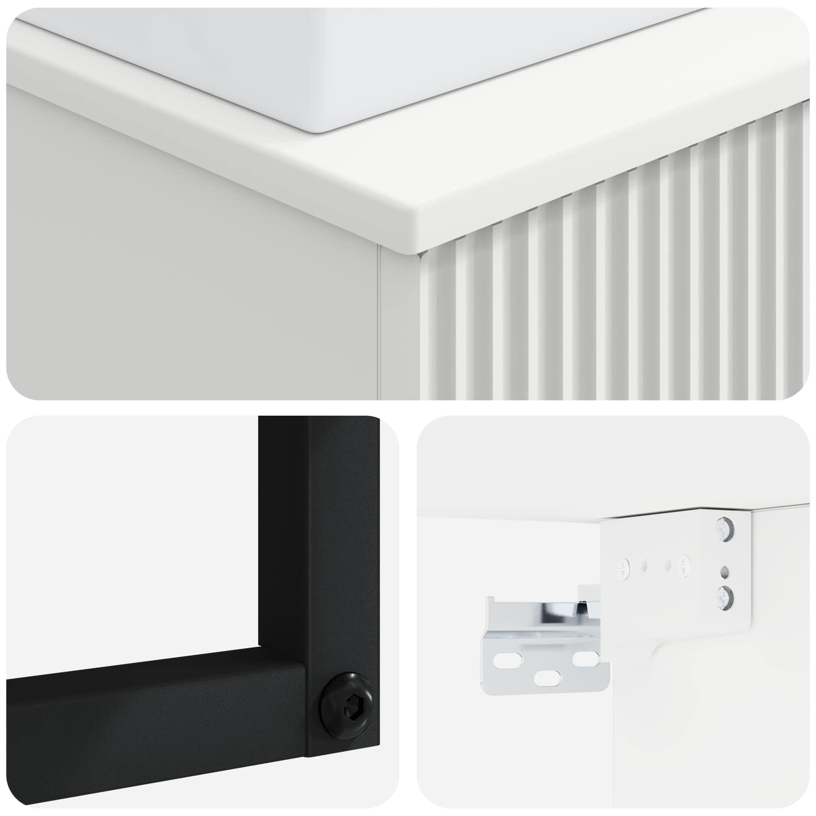 Lavabo da parete bianco in legno 40 x 41 x 39 cm con scarico rapido e fori per un facile montaggio, ideale per mobili da bagno, WC degli ospiti e ristrutturazione