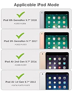 VIKESI for iPad 6th / 5th Generation 9.7 inch Case (2018/2017), iPad Air 2 & 1 (2014/2013) Case, Clear Back, Smart Cover [Built-in Pencil Holder, Auto Sleep/Wake] - Pink