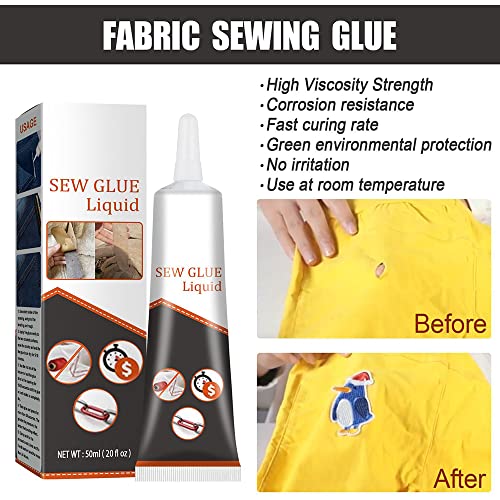 2023 New Sew Glue Liquid For All Fabrics, Cloth Repair Sew Glue, Instant Sew Glue Bonding Liquid, Quick Dry Multi Fabric Sew Glue, Fabric Glue For Clothing Permanent Washable (1Pcs) #TOP4