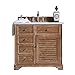 James Martin Savannah 36" Driftwood Single Vanity with 3 CM Shadow Gray Quartz