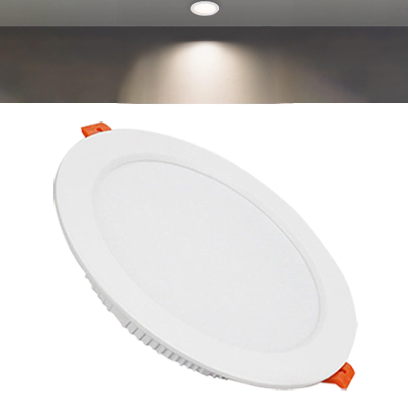 TTiiLoe 21W Round LED Recessed Ceiling Spotlights, 4000K Neutral White Ultra Slim Panel Ceiling Light, Cut Φ160-170mm, AC110-240V Downlights for Hallway Stairwell Showroom, 1 Pack