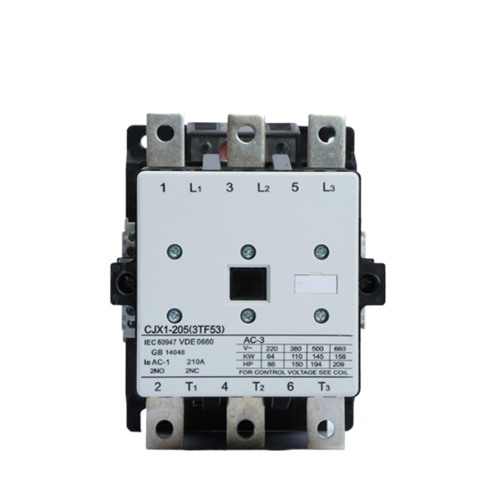 QEFHSVVZE CJX1 AC contactor 205A CJX1-205/22 3TF53 Magnetic contactor, 3Pole Motor Control contactor 24V 220V 380V 2NO 2NC(Ac220v)