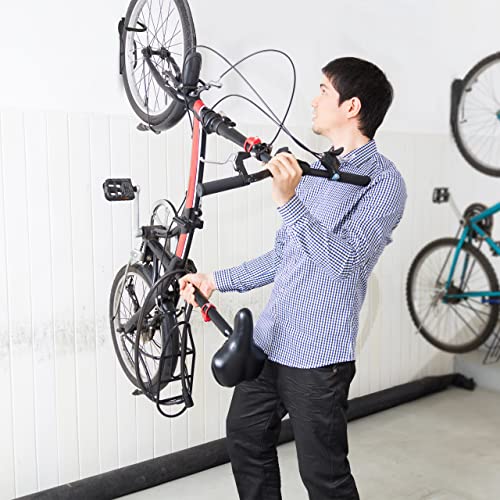 Relaxdays Fahrrad Wandhalterung, 2er Set, Fahrradaufhängung bis 25 kg, vertikal, Wand Fahrradhalter, Metall, schwarz