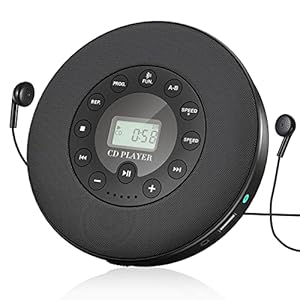Rechargeable Portable Bluetooth CD Player,Lukasa CD Player Portable,Compact Music CD Disc Player for Car/Travel, Home…