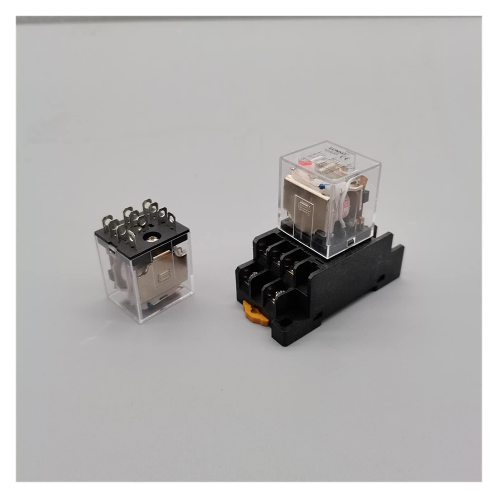 Accessori elettronici Relè auto 1 PZ HH63P LY3NJ JQX-13 Relè 220v24v 12v 12 Volt AC/DC 10A 11PIN Bobina elettromagnetica argento Micro Mini relè con base (Color : Dc24, Size : Base)