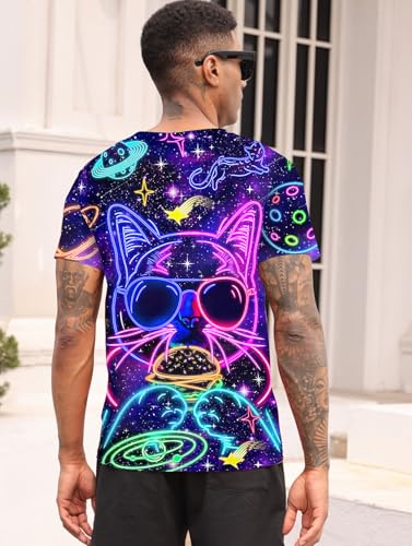 RAISEVERN Mens T-Shirts Cool Novelty Crewneck Short Sleeve Funny Graphic Top Casual Tees for Women4