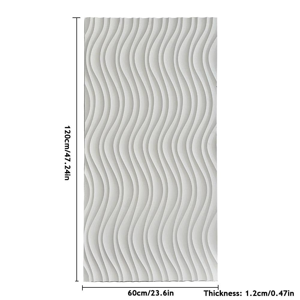 Tabiques de PU Huecos, Paneles de Pared 3D para decoración del hogar - Ladrillos de Revestimiento de PU Impermeables con Textura Ondulada para decoración de Paredes Exteriores y de oficinas