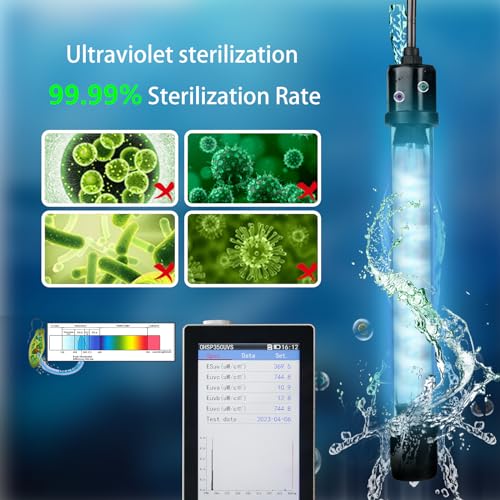 coospider-repta 200GPH Aquarium Filter, U-V for Aquarium for 20-75 Gal Tank, Submersible Pump Filter for Green Water and Algae Clean, Ultra-Silent Green Killing Machine with Fish Tank Deodorization