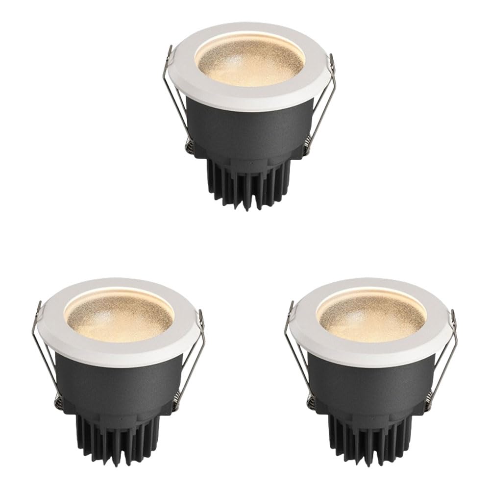 Paquete De 3 Paneles Led Empotrables para Techo, Redondos, Impermeables Ip65, para Baño, Dormitorio Y Cocina. Iluminación con Deflector Antideslumbrante. Fácil Instalación.