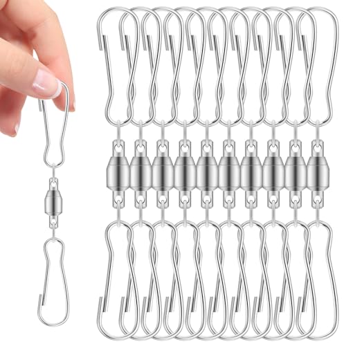 10Pcs Swivel Hooks for Wind Spinners, Stainless Steel 360 Degree