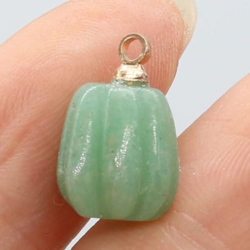 Miniatura 3 de LE SKY 6 colgantes de piedra natural tallada en forma de calabaza mezclada con piedra de cristal para hacer joyas, accesorios de collar, Piedra