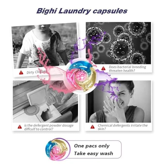 Image of Laundry Pods, Laundry Detergent Pods, Detergent Cleaning Liquid Tablets,4in1 Concentrated Washing Machine Laundry Balls, Stain Remover Color Protection for Clothes (12)