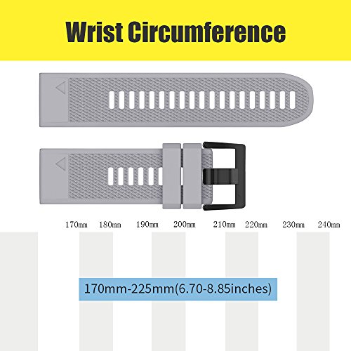 Image of NotoCity Compatible Fenix 5X Watch Bands 26mm Silicon Watch Strap for Fenix 5X /Fenix 5X Plus /Fenix 6X /Fenix 6X Pro /Fenix 3 /Fenix 3 HR /Descent MK1 /D2 Delta PX /D2 Charlie for Men Women