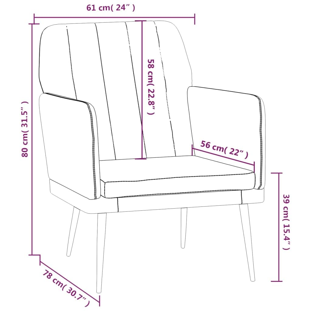 Sillón Cuero Sintético Rojo Tinto 61x78x80 cm | Respaldo Inclinado, Estructura Metal, Asiento Acolchado Grueso, Incluye Taburete