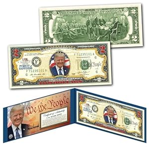Donald Trump President Declaration of Independence $2 U.S. Bill Genuine Currency