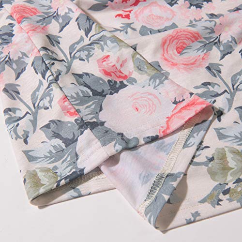 Bhome Floral Maternity Dress Flying Sleeve Casual Pregnancy Summer Dresses Beige Flower M #TOP5