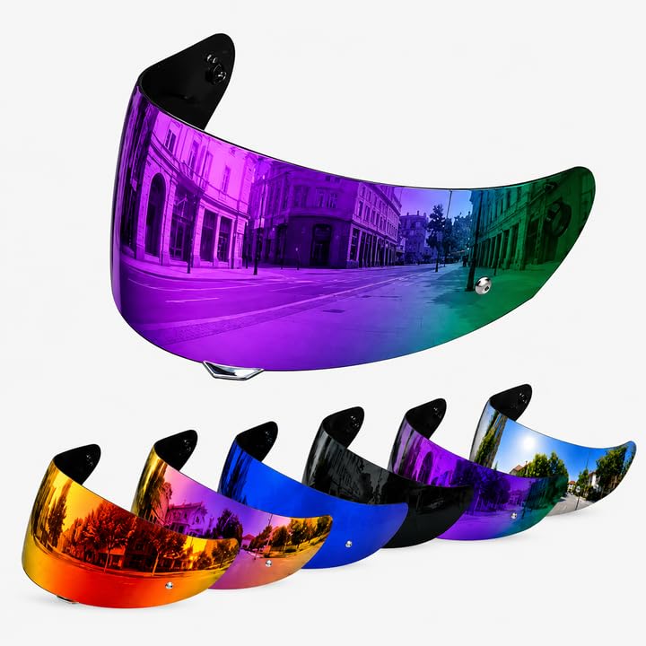 Image of PSLER Shatterproof Helmet Visor for HJ17,C90,C91,SY&CL-MAX 3,Deep Purple | Impact-Resistant ,UV400 Protection, Motorcycle Tinted Face Shield for HJ17,C90,C91,CL-MAX 2, IS-MAX BT, SY-MAX 3, IS-MAX 2