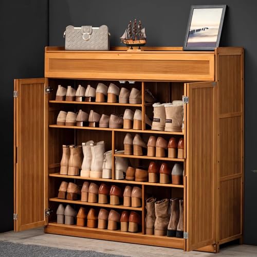 Meuble à chaussures en rotin haut de gamme à 7 niveaux pour une décoration raffinée