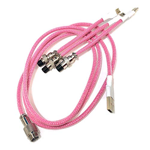 Double Sleeved Custom Keyboard Cable with Aviator Connector, Fits Type-c, Micro USB,