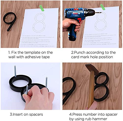 5 Inch Floating House Number 3, Vonderso Black Metal Modern Outdoor Address Sign For Yard Street And Mailbox, Zinc Alloy Solid Address Numbers And Letters With Exquisite Drawing Process #TOP3