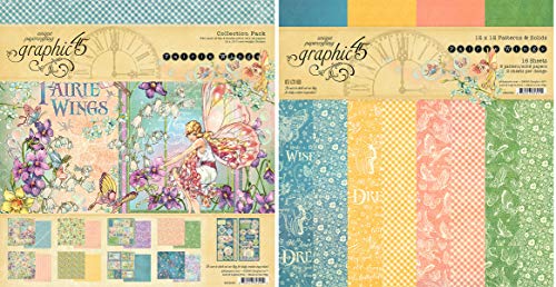Graphic 45 Fairie Wings Collection Pack and Patterns & Solids Pad - 12x12