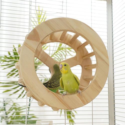 Jouet perchoir pour oiseaux en bois rotatif pour cage - 4