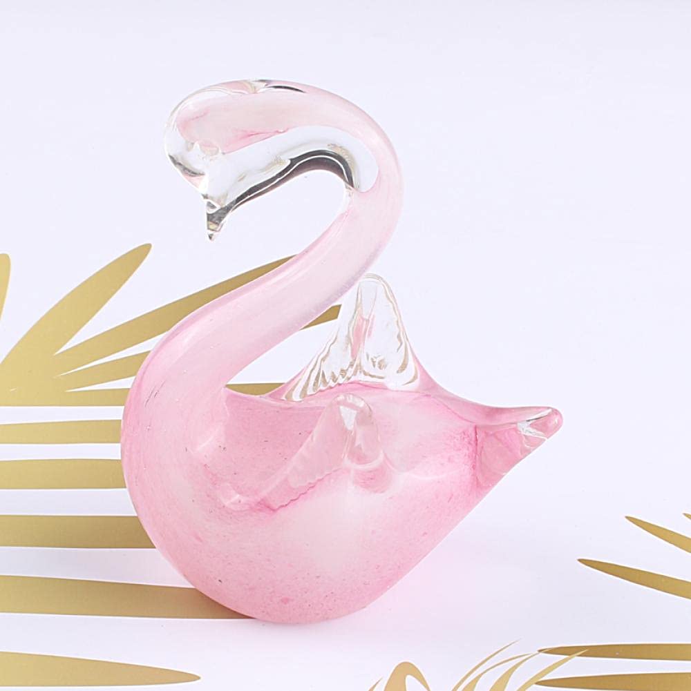 Escultura de cisne de cristal soplado a mano Estatua de animales de escritorio Pisapeles Decoración de hogar Oficina Regalo de cumpleaños