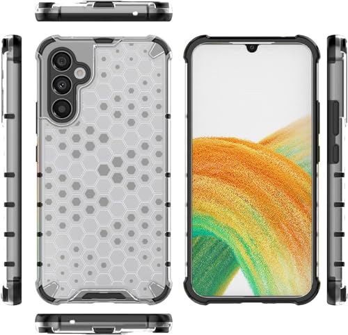 Image of Lustree TPU Honey Comb Armor Shock Proof Back Cover for for Samsung Galaxy A35 5G (Transparent)