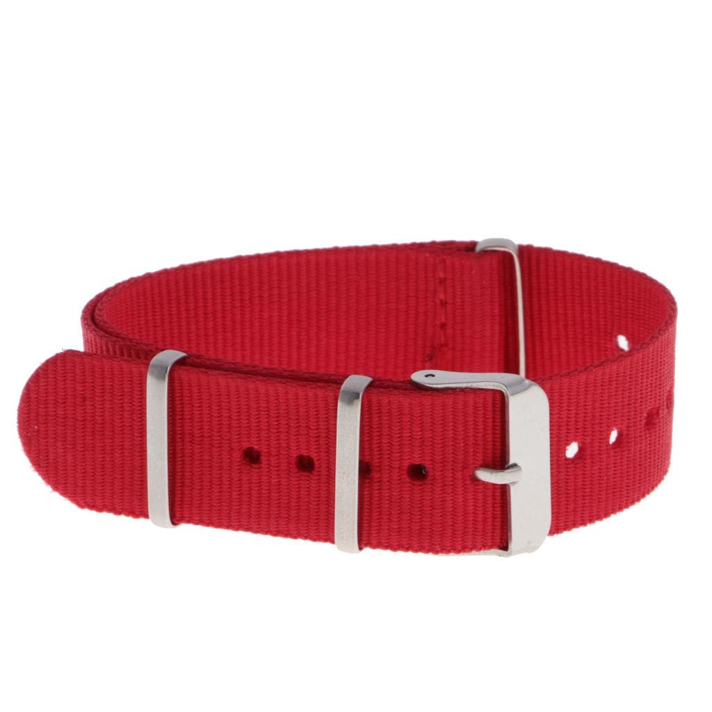 CALANDIS Woven Nylon Watch Strap Wristwatch Band Stainless Steel Buckle Red 18mm (B09ZTYFN3Y) Amazon Price History, Amazon Price Tracker