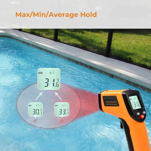 Image of SIGMA Make Laser Infrared Thermometer Non-Contact Digital Handheld Temperature Gun With Back Light LCD Display Industrial Thermometer For Industrial, Kitchen Cooking (SRT-4) -50C to 400C