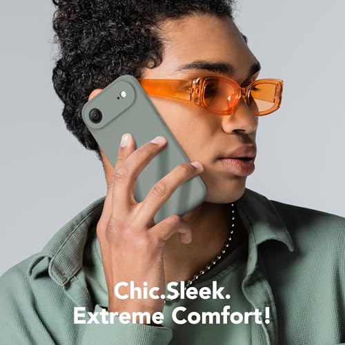 Image of Magnetic for iPhone Air Case, Compatible with MagSafe, [Full Camera Protection][Screen Protector] Silicone Shockproof Protective Phone Case for iPhone 17 Air 6.5 inch, Calke Green