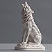 Produktbild Wolf Skulptur aus hochwertigem Zellan, echte Handarbeit Made in Germany, Büste in weiß, 19cm