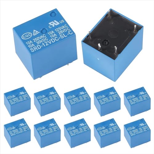 Relé electromagnético SL-C de 5 pines y 12V para control de circuitos electrónicos de potencia 3