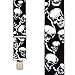Suspender Store Novelty Skull Design Suspenders - 2-Inch Wide Elastic - X-Back - Pin Clip - 60
