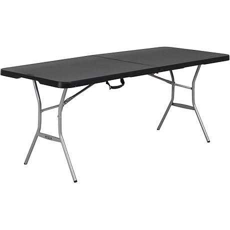 Cosco 6 ft. Centerfold Folding Table in Black