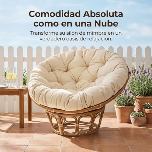 Silla hamaca columpio redondo para jardín de algodón con asiento de 40 cm 3