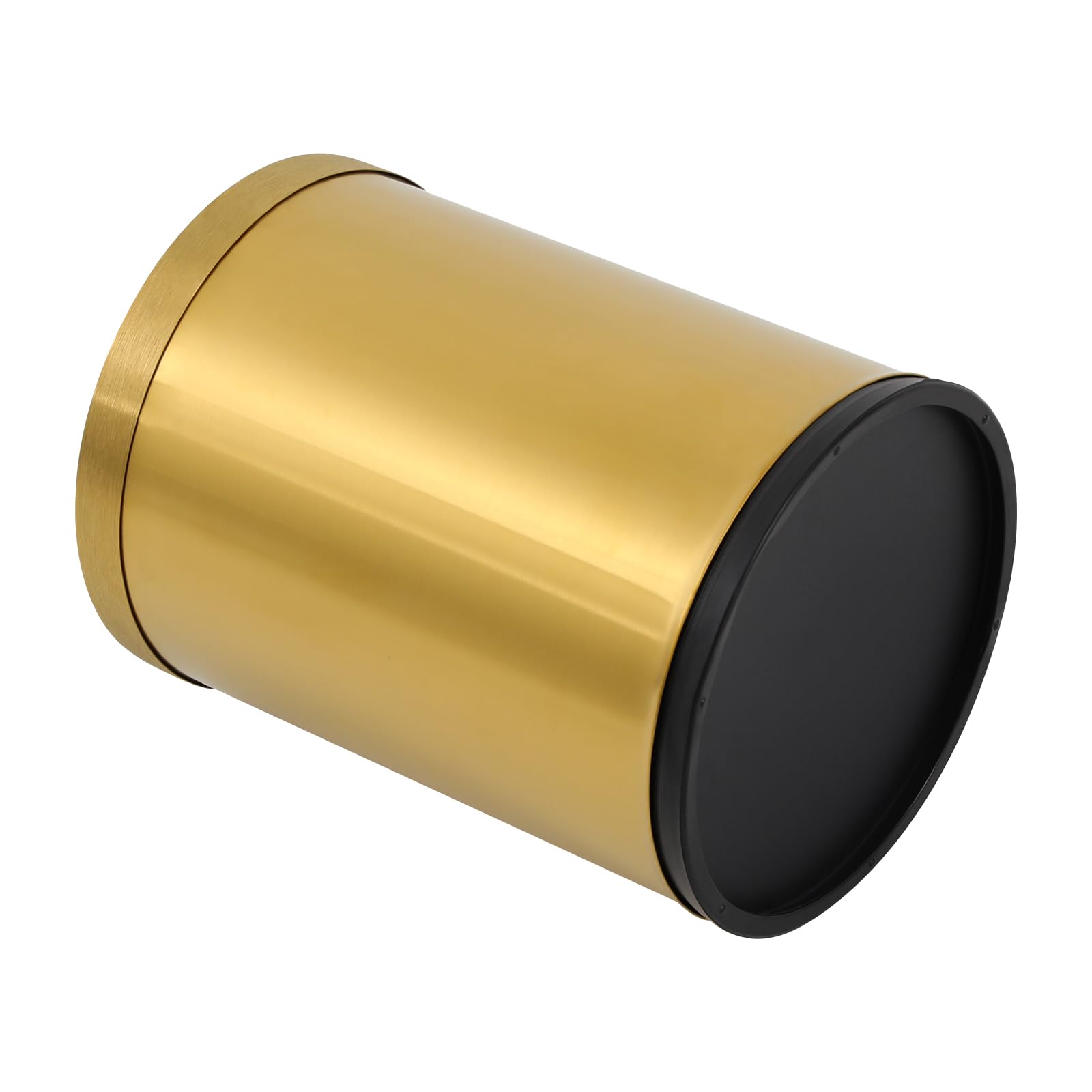 13L Papierkorb Edelstahl Mülleimer für Büro, Küche und Wohnzimmer, Abnehmbarer Eimer, Eleganter und vielseitiger Büropapierkorb, Zylindrisch Mülleimer (Gold)