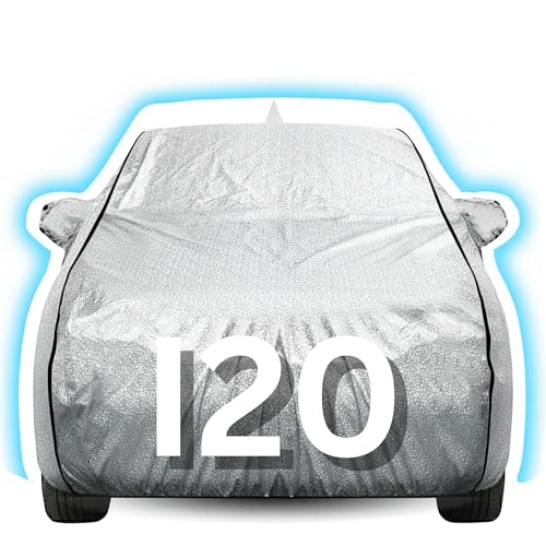 Image of Kayme Premium Silver i20 Car Cover Waterproof for (All Models & Variants - Petrol, Diesel, CNG & EV) |Speacially Custom Fit with Mirror Pockets |All-Weather Protection - Outdoor Car Body Cover